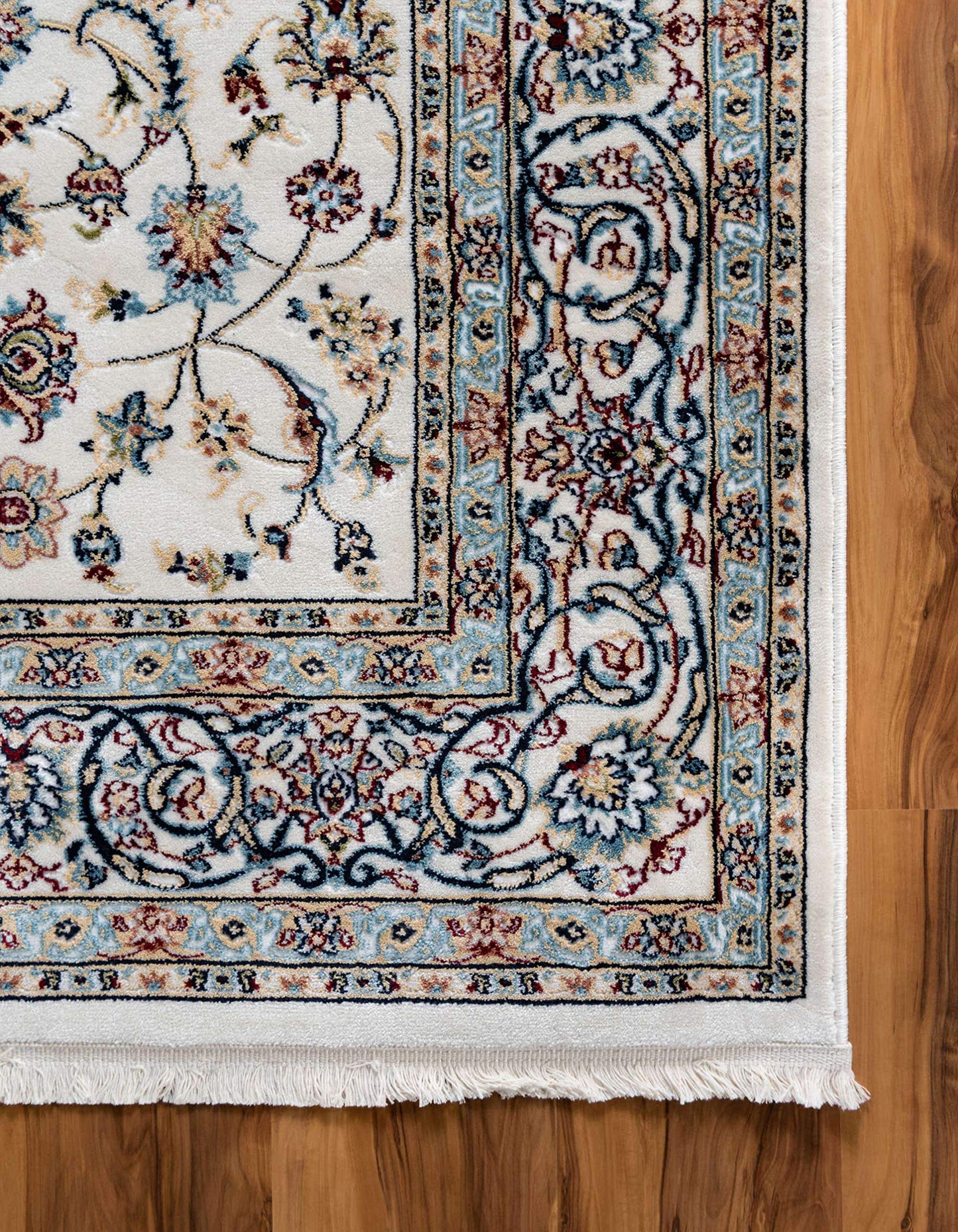 Unique Loom Narenj Collection Area Rug - Leeds (10' x 13' Rectangle, Ivory/ Blue)