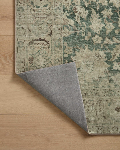 Loloi Magnolia Home by Joanna Gaines Sinclair Collection SIN-05 Jade/Sand 8'-6" x 11'-6", .25" Pile Height, Machine Washable, Area Rug