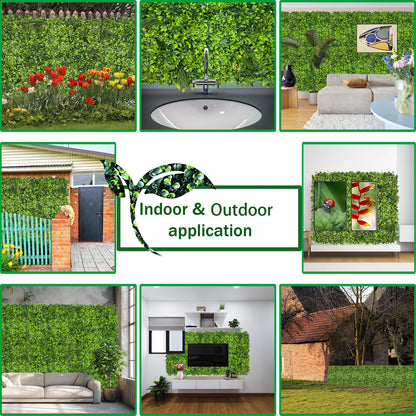 ODTORY Artificial Plant Wall Roll: 72 X144 in (72 sqft) UV-Anti Ivy Privacy Fence Screen Faux Greenery Panels Backdrop Boxwood Ivy Vine Leaf Hedge Fence for Indoor Outdoor Green Decor
