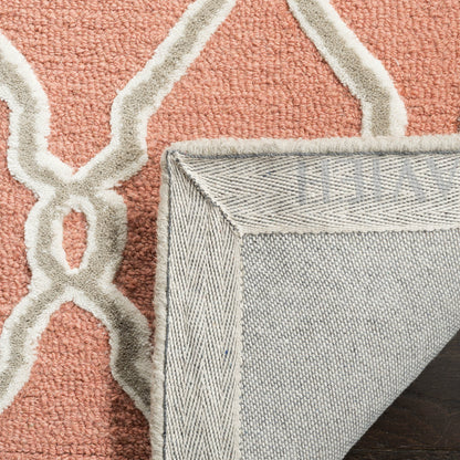 SAFAVIEH Cambridge Collection Area Rug - 8' Square, Coral & Ivory, Handmade Moroccan Wool, Ideal for High Traffic Areas in Living Room, Bedroom (CAM352W)