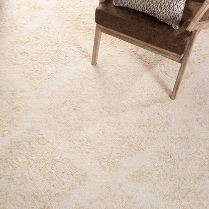 SAFAVIEH Area Rug 8x10 - Abstract Collection - Large - Ivory & Beige, Handmade Wool, Ideal for Living Room, Bedroom, Office, Dining Space (ABT346B)