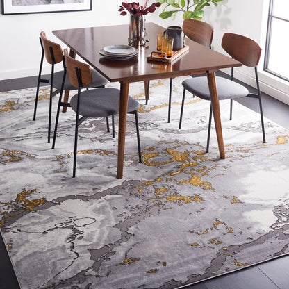 SAFAVIEH Craft Collection Area Rug - 10'6" x 14', Grey & Gold, Modern Abstract Design, Non-Shedding & Easy Care, Ideal for High Traffic Areas in Living Room, Bedroom (CFT860F)
