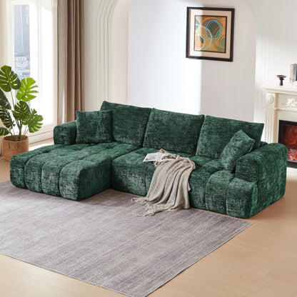 KEIKI 108.3" L-Shape Oversized Sectional Sofa, Premium Chenille Modular Couch for Stylish Apartments, Spacious Lounger for Daily Relaxation, Minimalist Aesthetic, No-Assembly Deep-Comfort Sleeper