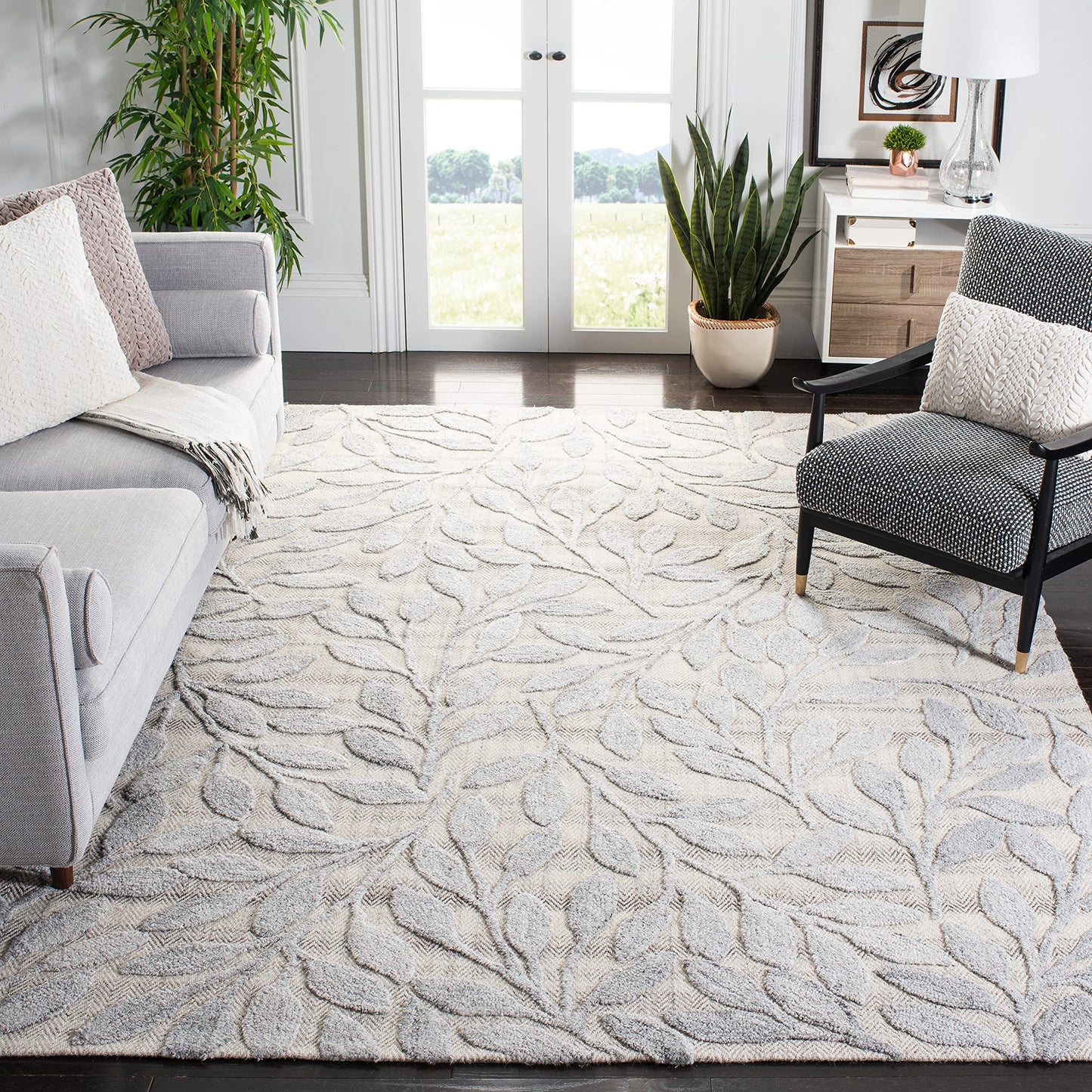 SAFAVIEH South Hampton Collection 8' x 10' Grey SHA302F Handmade Botanical Wool Area Rug