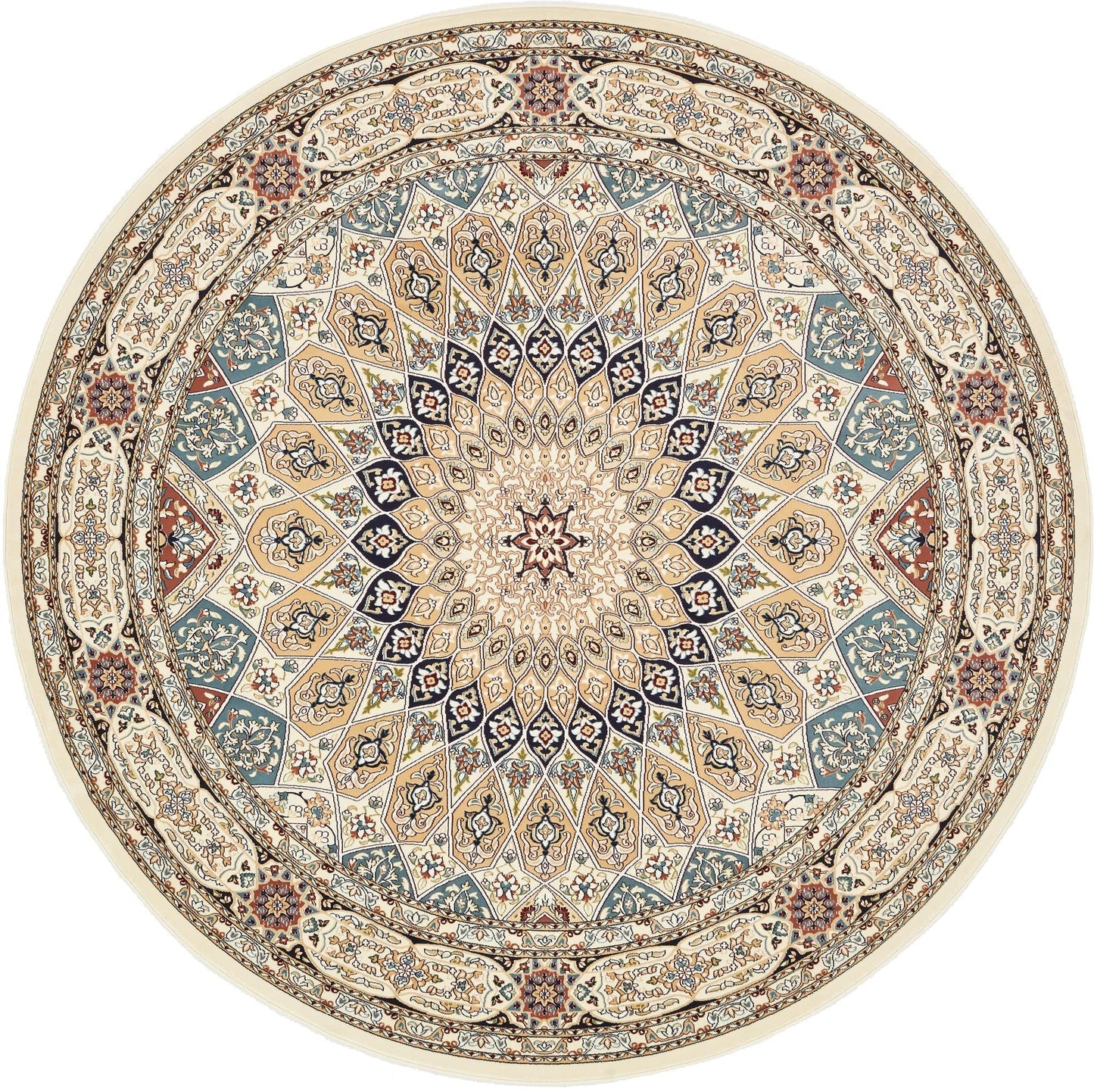 Unique Loom Narenj Collection Area Rug - Adams (10' Round Ivory/Burgundy)