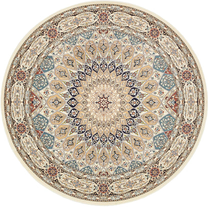 Unique Loom Narenj Collection Area Rug - Adams (10' Round Ivory/Burgundy)