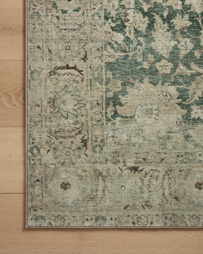 Loloi Magnolia Home by Joanna Gaines Sinclair Collection SIN-05 Jade/Sand 8'-6" x 11'-6", .25" Pile Height, Machine Washable, Area Rug