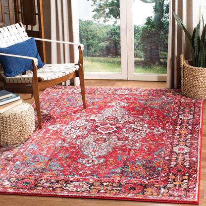 SAFAVIEH Vintage Hamadan Collection Area Rug - 9' x 12', Red & Multi, Oriental Traditional Persian Design, Non-Shedding & Easy Care, Ideal for High Traffic Areas in Living Room, Bedroom (VTH222A)