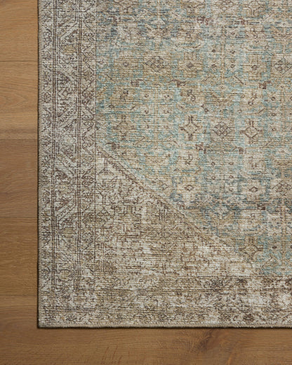 Loloi Amber Lewis Cambria Collection CBR-05 Aqua/Natural 10'-0" x 14'-0" Area Rug Jute, Neutral, Vintage Style, Antique Tone, Living, Bedroom, Dining, Carpet