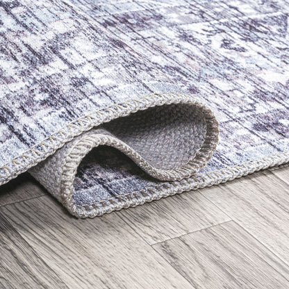 JONATHAN Y Machine Washable Gray/Purple Indoor Area Rug 3X5 ft, Didim Boho Medallion for Living Room, Bedroom, Kitchen, Office, Easy-Cleaning, High Traffic, Pet-Friendly, Non-Shedding (WSH102A-3)