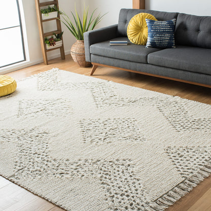 SAFAVIEH Area Rug 8x10 - Vermont Collection - Large - Ivory & Green, Handmade Wool, Ideal for Living Room, Bedroom, Office, Dining Space (VRM501A)