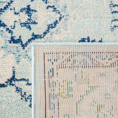 SAFAVIEH Monaco Collection Area Rug - 9' x 12', Light Blue & Ivory, Non-Shedding & Easy to Clean, Distressed Medallion Design, Ideal for Living Room, Bedroom, Dining Space (MNC243K)