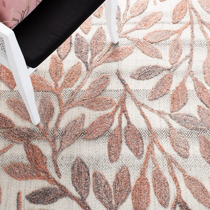 SAFAVIEH South Hampton Collection 8' x 10' Rust / Ivory SHA302P Handmade Botanical Wool Area Rug