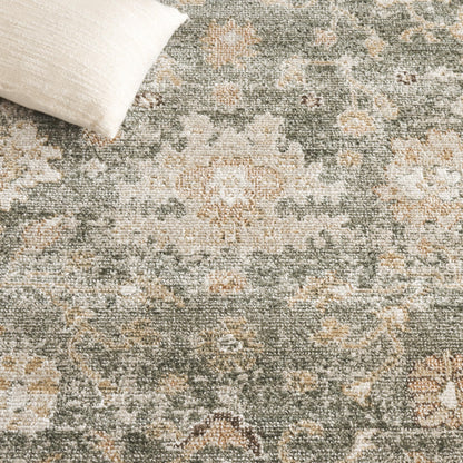 SAFAVIEH Area Rug 10'x14'3" - Hazel Collection - X-Large - Traditional Design, Green & Beige, Non-Shedding & Easy Cleaning, Ideal for Living Room, Bedroom, Dining Space (HZL512Y)