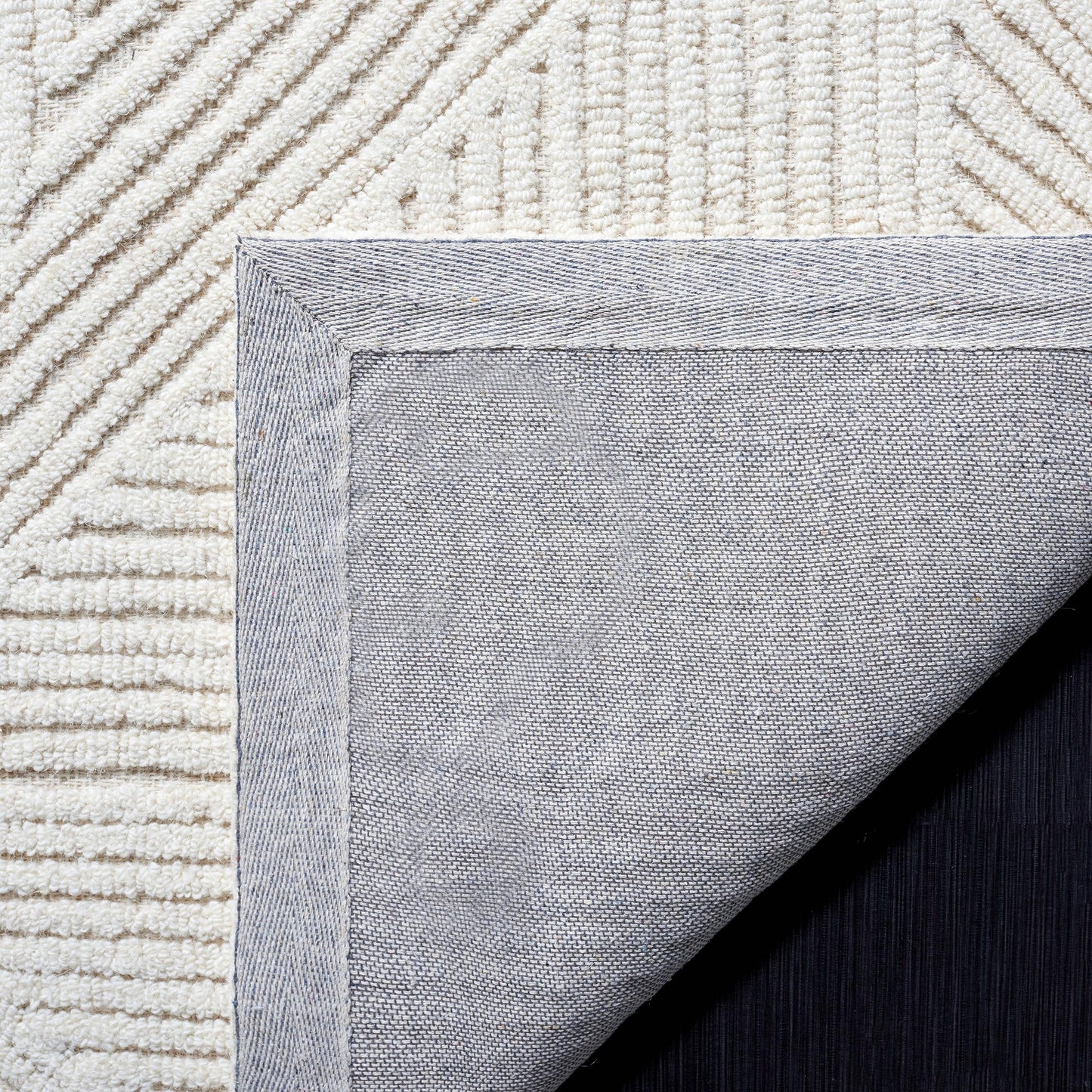 SAFAVIEH Area Rug 8x10 - Textural Collection - Large - Ivory, Handmade Wool, Ideal for Living Room, Bedroom, Office, Dining Space (TXT103A)