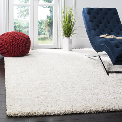 SAFAVIEH Milan Shag Collection Area Rug - 11' Square, Ivory, Solid Design, Non-Shedding & Easy to Clean, Plush Thick Pile, Ideal for Living Room, Bedroom (SG180-1212)