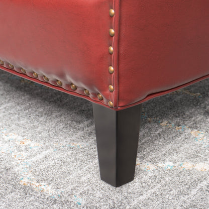 Christopher Knight Home Austin Leather Club Chair, Oxblood Red