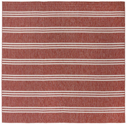 Unique Loom Jill Zarin Outdoor Collection Area Rug - Anguilla (13' Square, Rust Red/ Ivory)