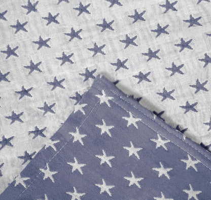 Sterling Creek Dawson Star Muslin Blanket Queen Three Layers Lightweight Breathable Cotton Gauzy Blanket for Adults