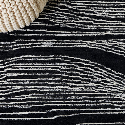 SAFAVIEH Metro Collection 8' x 10' IvoryBlack MET995B Handmade Premium Wool Living Room Dining Bedroom Area Rug