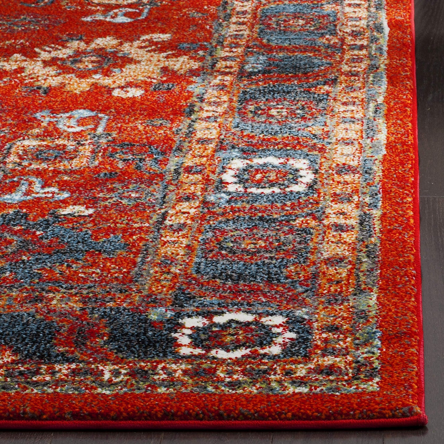 SAFAVIEH Area Rug 8x10 - Vintage Hamadan Collection - Large - Orange & Blue, Traditional Persian Design, Non-Shedding & Easy to Clean, Ideal for Living Room, Bedroom, Dining Space (VTH214C)