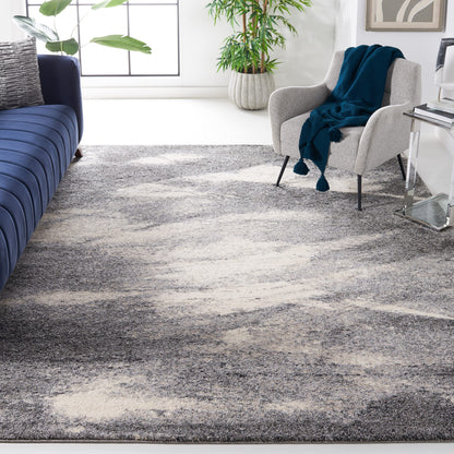 SAFAVIEH Area Rug 8x10 - Retro Collection - Large - Grey & Ivory, Modern Abstract Design, Non-Shedding & Easy Cleaning, Ideal for Living Room, Bedroom, Office, Dining Space (RET2891012)