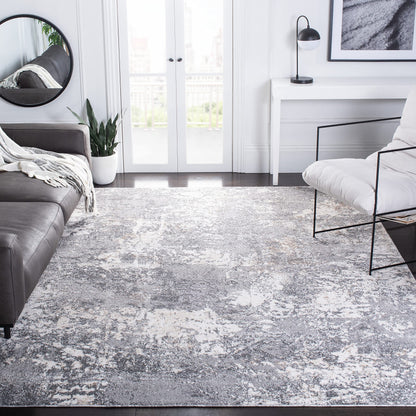 SAFAVIEH Aston Collection Area Rug - 9' x 12', Light Grey & Grey, Modern Abstract Design, Non-Shedding & Easy Care, Ideal for High Traffic Areas in Living Room, Bedroom (ASN715F)