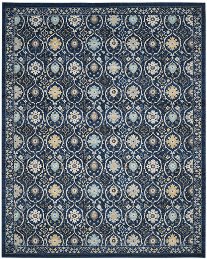 SAFAVIEH Evoke Collection 9' x 12' Royal / Ivory EVK210A Non-Shedding Living Room Bedroom Dining Home Office Area Rug