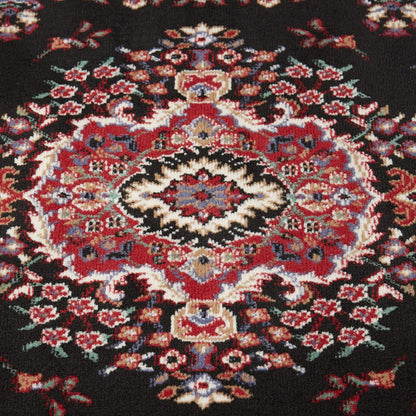 Home Dynamix Premium Sakarya Traditional Medallion Area Rug, Black, 21"x35"