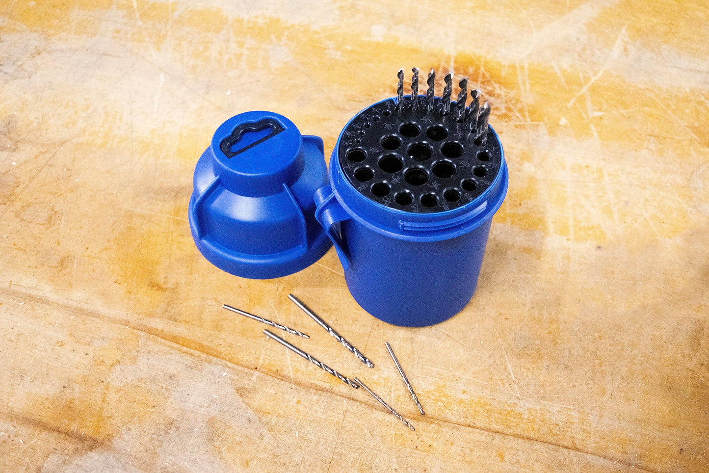 Century Drill & Tool 28406 Empty Drill Bit Index Pod, Holds 29 Bits, 1/16" to 1/2", Twist Lock Storage