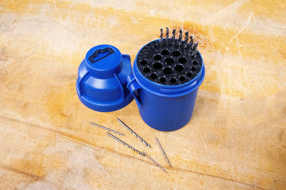 Century Drill & Tool 28406 Empty Drill Bit Index Pod, Holds 29 Bits, 1/16" to 1/2", Twist Lock Storage