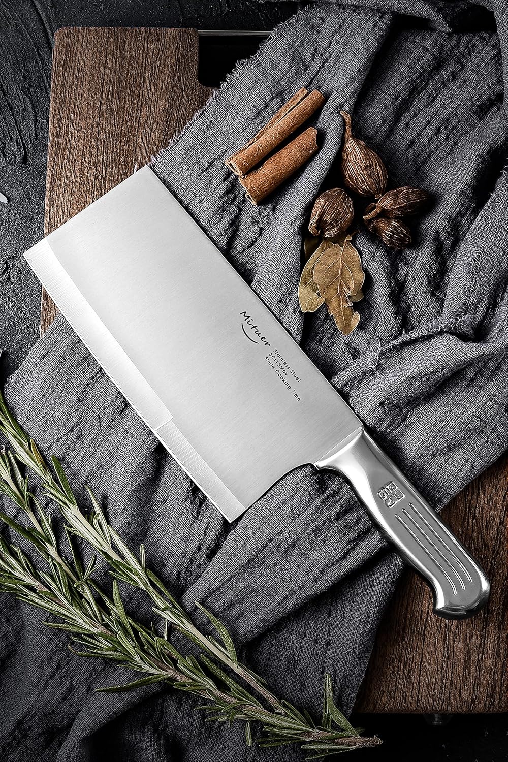 Meat Cleaver 7 inch Butcher Knife, Stainless Steel Chinese Chef Knife for Restaurants and Home