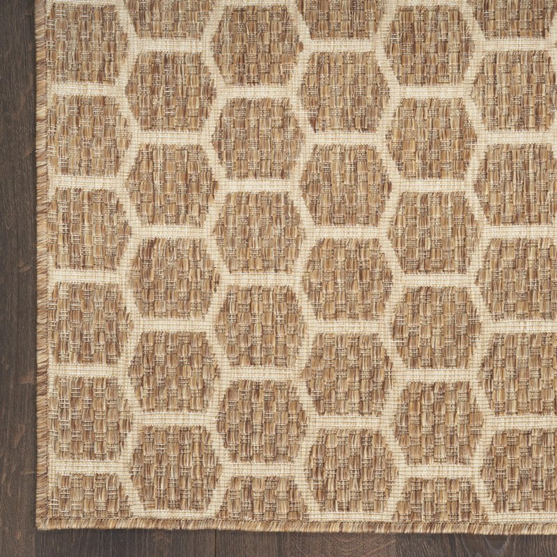 Nourison Home Reversible Indoor Outdoor Natural 4' x 6' Area Rug - Easy Clean, Non Shedding, Bed Room, Living Room, Dining Room, Kitchen (4' x 6')