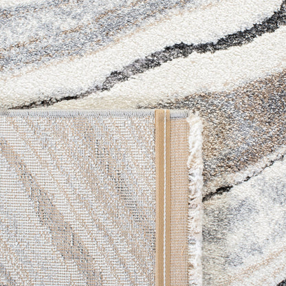 SAFAVIEH Cyrus Shag Collection Area Rug - 9' x 12', Ivory & Grey, Modern Abstract Design, Non-Shedding & Easy Care, 0.8-inch Thick Ideal for High Traffic Areas in Living Room, Bedroom (CYR124A)
