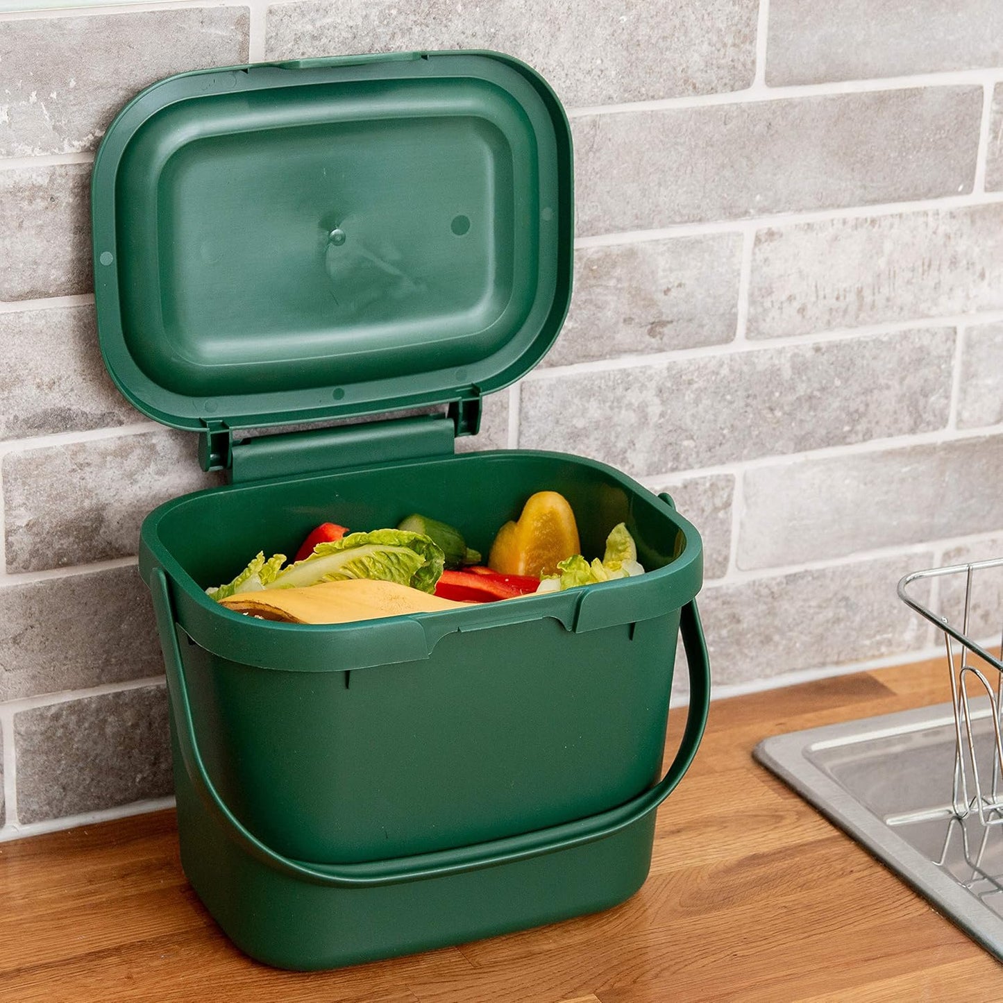 Everyday Kitchen Food Waste Compost Caddy Bin, 4.5 Litre, Air Blue