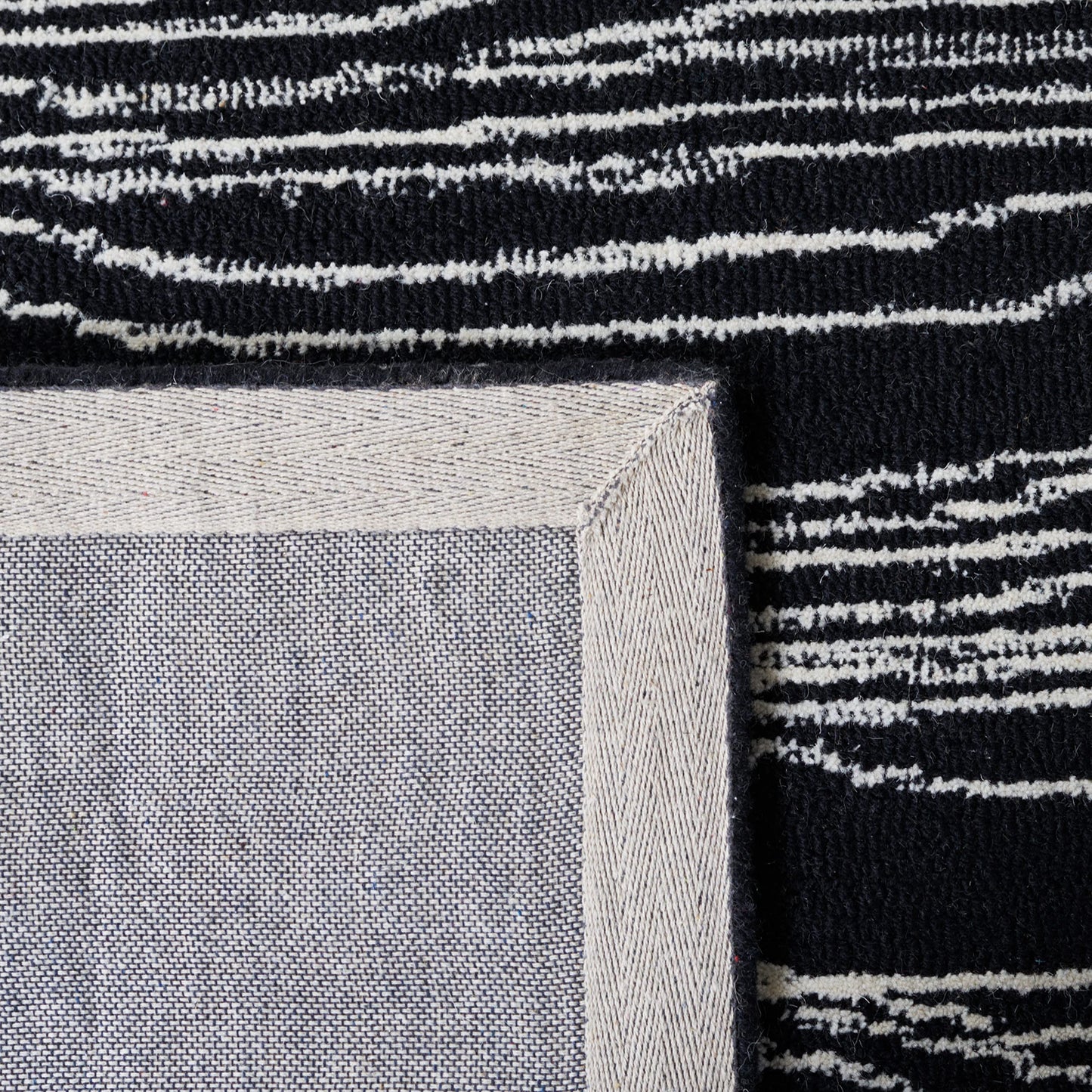 SAFAVIEH Metro Collection 8' x 10' IvoryBlack MET995B Handmade Premium Wool Living Room Dining Bedroom Area Rug