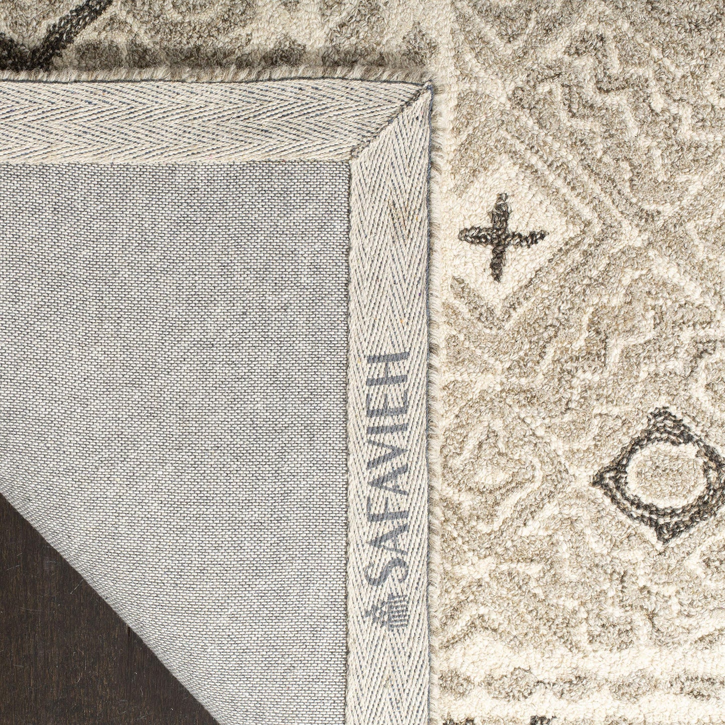 SAFAVIEH Micro-Loop Collection Area Rug - 10' x 14', Grey & Ivory, Rustic Boho Design, Handmade Wool, Ideal for The Living Room, Bedroom, Dining Room (MLP803F-10)