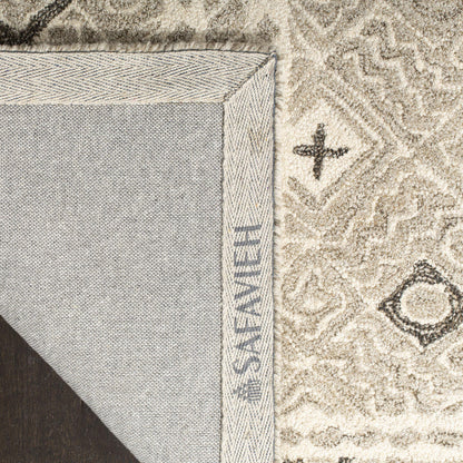 SAFAVIEH Micro-Loop Collection Area Rug - 10' x 14', Grey & Ivory, Rustic Boho Design, Handmade Wool, Ideal for The Living Room, Bedroom, Dining Room (MLP803F-10)