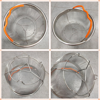ICEICE Steamer Basket for Instant Pot Accessories 6 & 8 Qt - Stainless Steel Mesh Strainer Insert - Vegetable Steamer for Cooking Broccoli, Eggs, Pasta - Fits All Pressure Cooker Pots - Silver