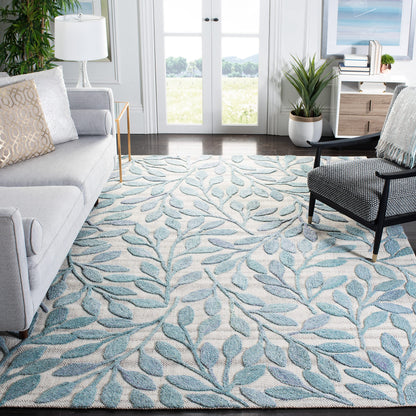 SAFAVIEH South Hampton Collection 8' x 10' Blue SHA302M Handmade Botanical Wool Area Rug