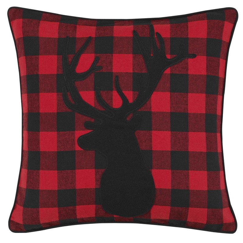 Eddie Bauer Home - Throw Pillow with Zipper Closure, Perfect Home Decor for Bed or Sofa (Wallace Plaid Cinder, 20" x 20")