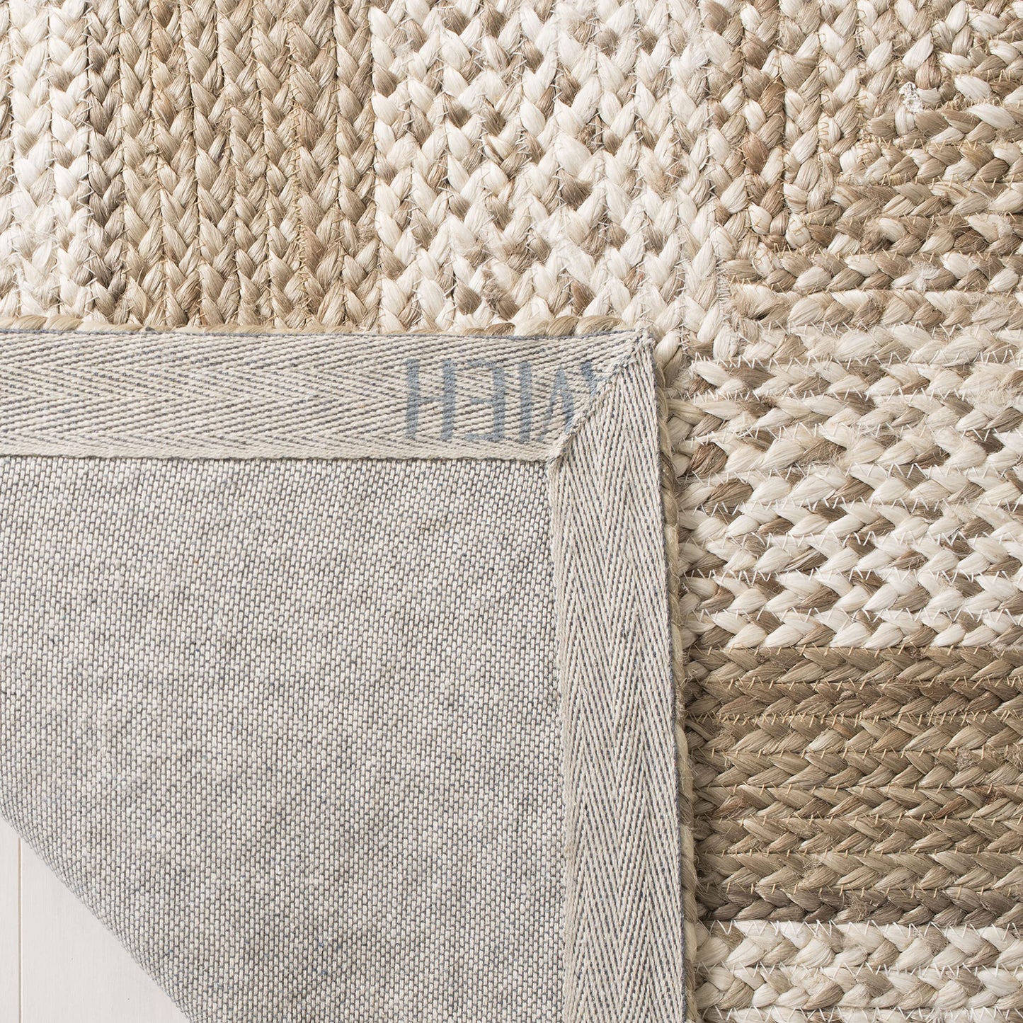 SAFAVIEH Natural Fiber Collection Area Rug - 10' x 14', Grey & Ivory, Handmade Farmhouse Boho Coastal Rustic Braided Jute, Ideal for High Traffic Areas in Living Room, Bedroom (NF884F)