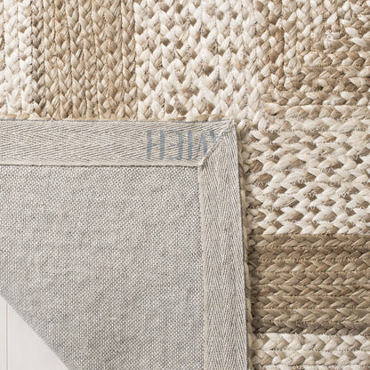 SAFAVIEH Natural Fiber Collection Area Rug - 10' x 14', Grey & Ivory, Handmade Farmhouse Boho Coastal Rustic Braided Jute, Ideal for High Traffic Areas in Living Room, Bedroom (NF884F)
