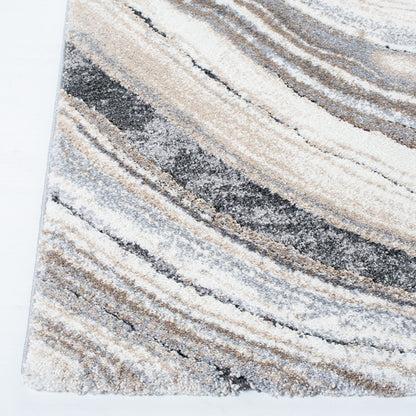 SAFAVIEH Cyrus Shag Collection Area Rug - 9' x 12', Ivory & Grey, Modern Abstract Design, Non-Shedding & Easy Care, 0.8-inch Thick Ideal for High Traffic Areas in Living Room, Bedroom (CYR124A)