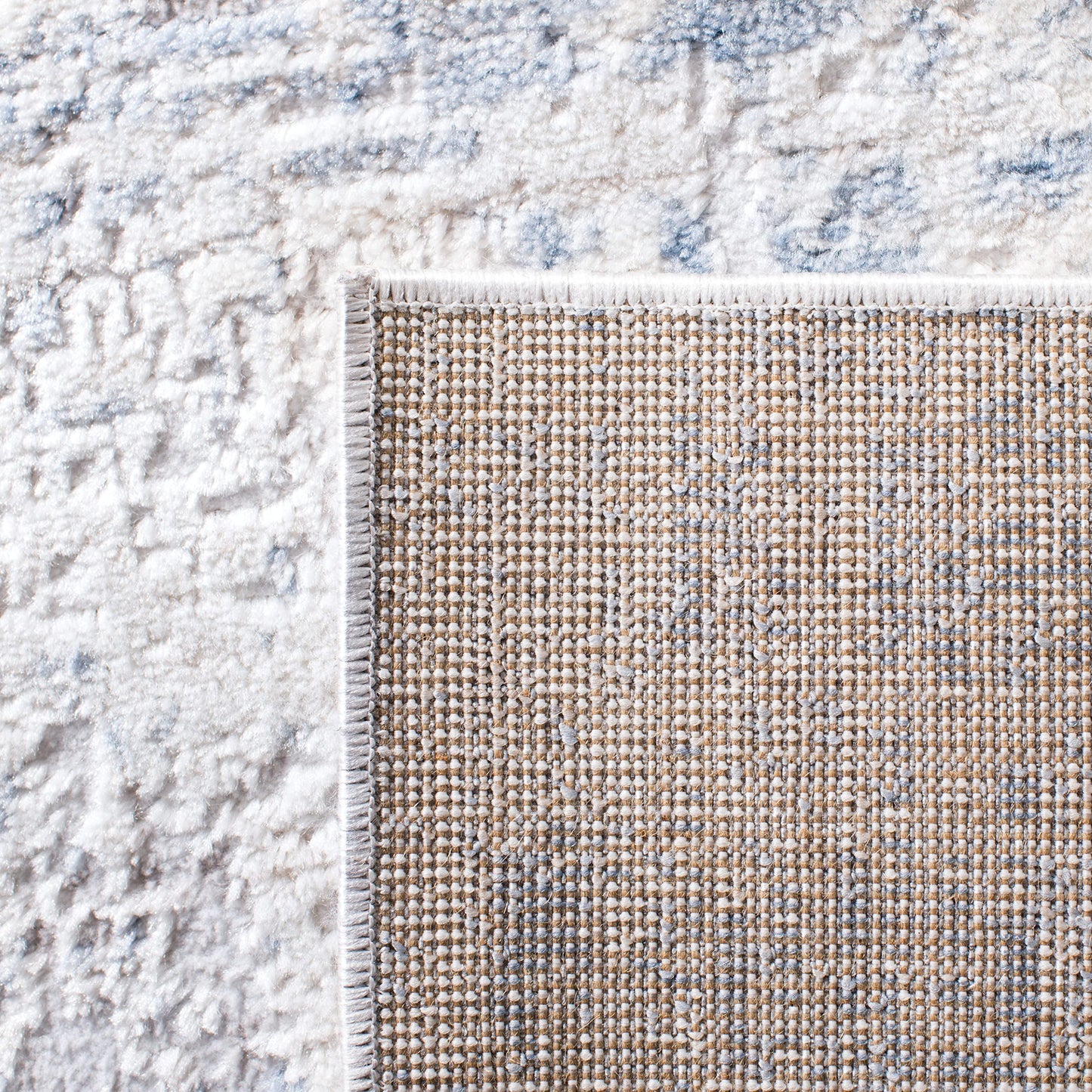 SAFAVIEH Amelia Collection Area Rug - 10' x 14', Ivory & Blue, Modern Abstract Design, Non-Shedding & Easy Care, Ideal for High Traffic Areas in Living Room, Bedroom (ALA700A)