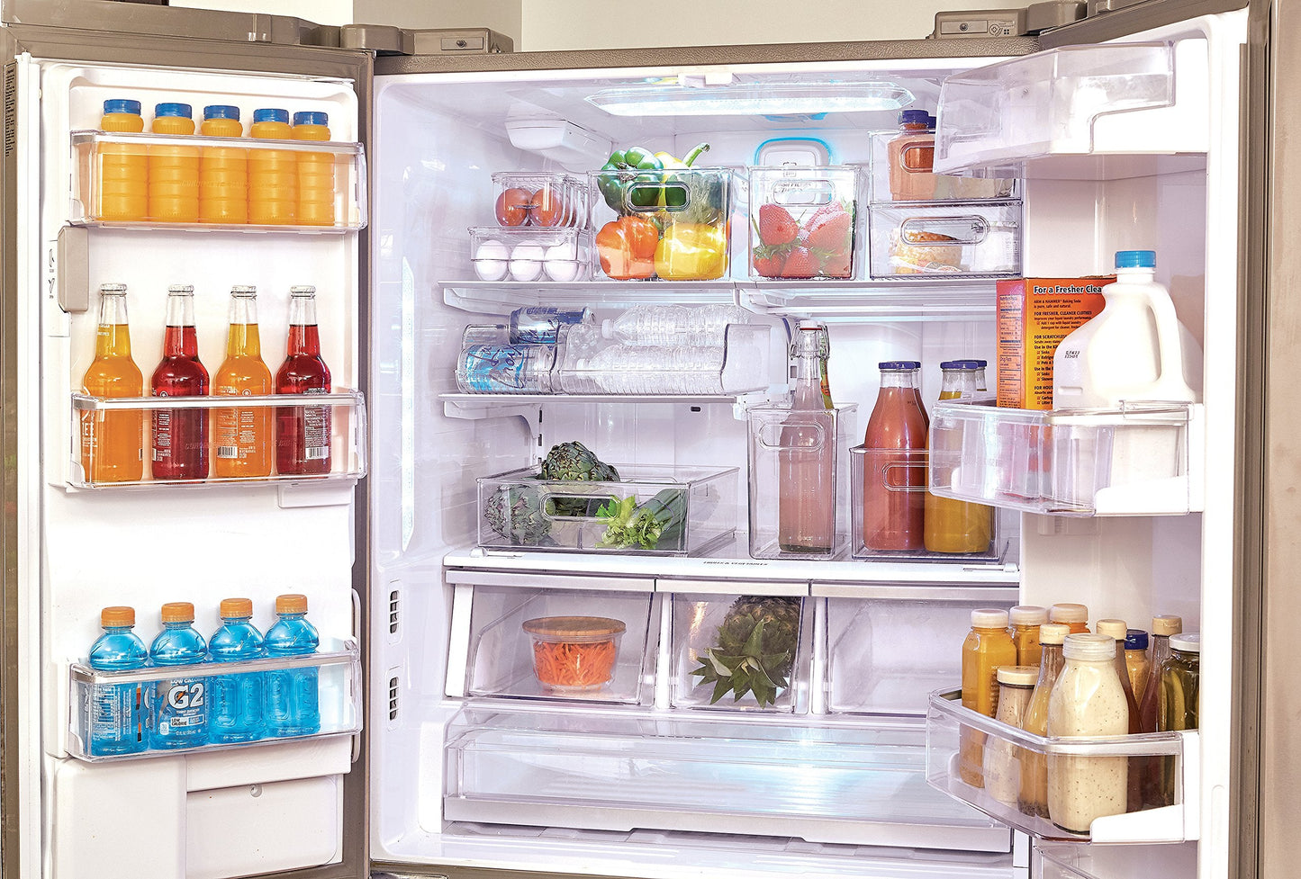 iDesign Clear Plastic Egg Holder for Fridge with Lid - 21 Egg Storage Container Organizer Bin