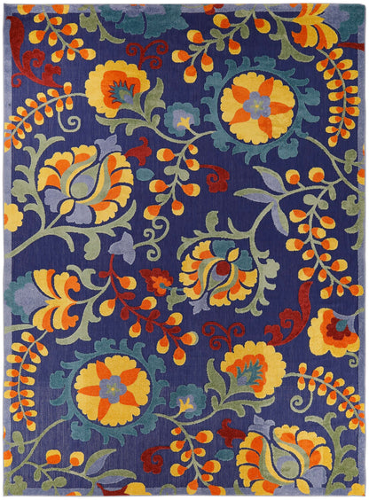 Nourison Home Aloha Navy Multicolor 9' x 12' Area Rug - Easy Clean, Non Shedding, Bed Room, Living Room, Dining Room, Kitchen (9' x 12')
