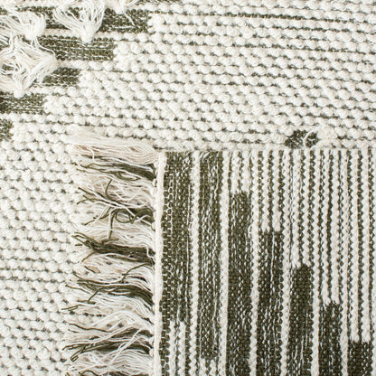 SAFAVIEH Area Rug 8x10 - Vermont Collection - Large - Ivory & Green, Handmade Wool, Ideal for Living Room, Bedroom, Office, Dining Space (VRM501A)
