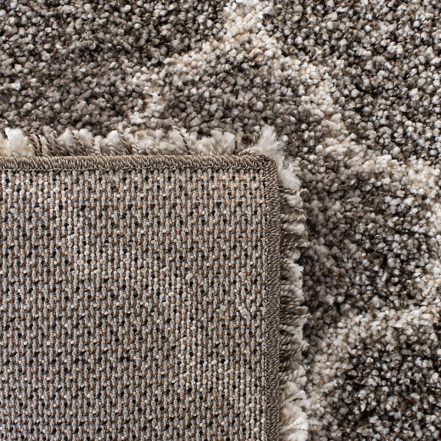 SAFAVIEH Hudson Shag Collection Area Rug - 10' x 14', Grey & Ivory, Moroccan Trellis Design, Non-Shedding & Easy Care, 2-inch Thick Ideal for High Traffic Areas in Living Room, Bedroom (SGH282B)