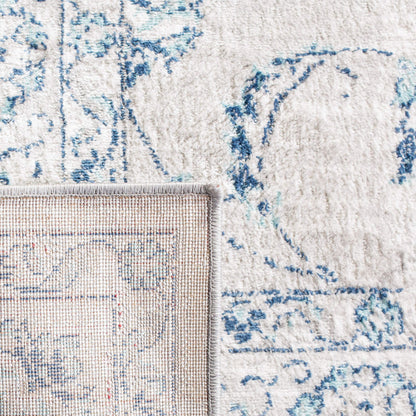 SAFAVIEH Brentwood Collection X-Large Area Rug - 11' x 15', Light Grey & Blue, Oriental Floral Scroll Design, Non-Shedding & Easy Care, Ideal for High Traffic Areas in Living Room, Bedroom (BNT854G)